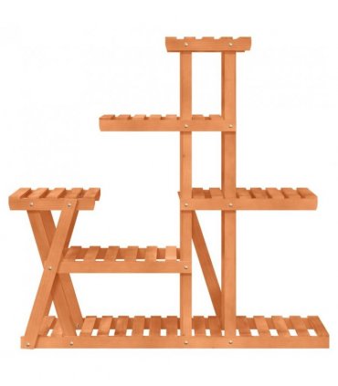 vidaXL Flower Stand 95x25x96 cm Solid Wood Fir — Colour: light brown, Size: 25 x 95 x 96 cm