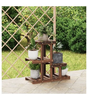 vidaXL Flower Stand 58x25x51 cm Solid Wood Fir — Colour: brown, Size: 58 x 25 x 51 cm