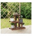 vidaXL Flower Stand 58x25x51 cm Solid Wood Fir — Colour: brown, Size: 58 x 25 x 51 cm