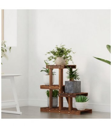 vidaXL Flower Stand 58x25x51 cm Solid Wood Fir — Colour: brown, Size: 58 x 25 x 51 cm