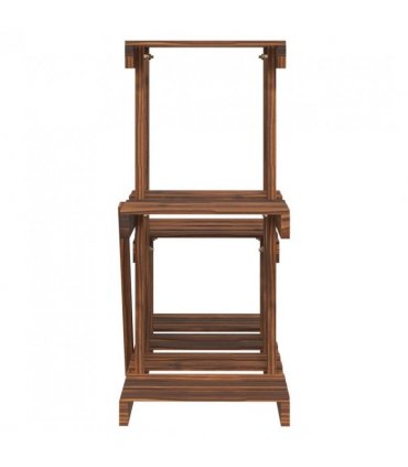 vidaXL Flower Stand 58x25x51 cm Solid Wood Fir — Colour: brown, Size: 58 x 25 x 51 cm