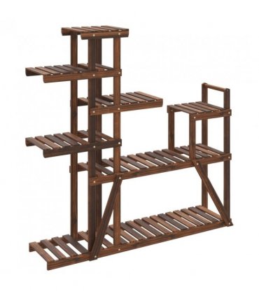 vidaXL Flower Stand 110x25x111 cm Solid Wood Fir — Colour: brown, Size: 110 x 25 x 111 cm