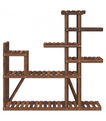 vidaXL Flower Stand 110x25x111 cm Solid Wood Fir — Colour: brown, Size: 110 x 25 x 111 cm