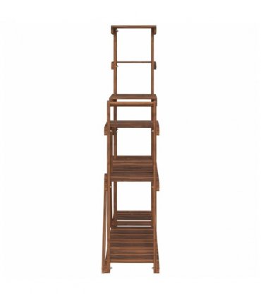 vidaXL Flower Stand 110x25x111 cm Solid Wood Fir — Colour: brown, Size: 110 x 25 x 111 cm
