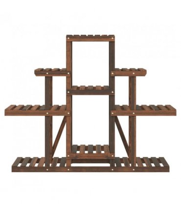 vidaXL Flower Stand 110x25x96 cm Solid Wood Fir — Colour: brown, Size: 110 x 25 x 96 cm