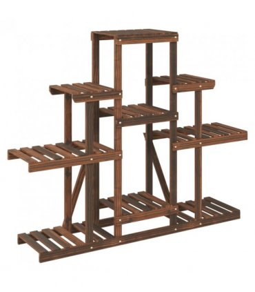 vidaXL Flower Stand 110x25x96 cm Solid Wood Fir — Colour: brown, Size: 110 x 25 x 96 cm