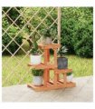vidaXL Flower Stand 58x25x51 cm Solid Wood Fir — Colour: light brown, Size: 58 x 25 x 51 cm