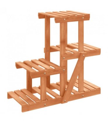 vidaXL Flower Stand 58x25x51 cm Solid Wood Fir — Colour: light brown, Size: 58 x 25 x 51 cm