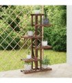 vidaXL Flower Stand 75x25x140.5 cm Solid Wood Fir — Colour: brown, Size: 75 x 25 x 140.5 cm