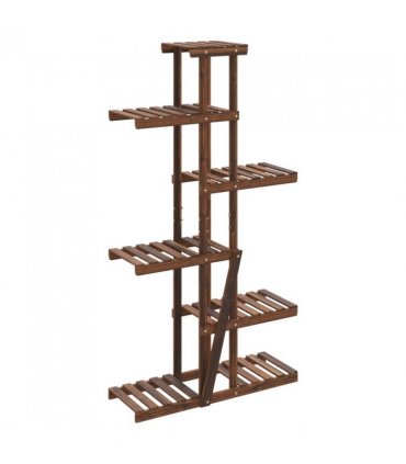 vidaXL Flower Stand 75x25x140.5 cm Solid Wood Fir — Colour: brown, Size: 75 x 25 x 140.5 cm