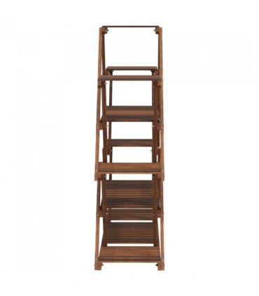 vidaXL Flower Stand 110x25x105 cm Solid Wood Fir — Colour: brown, Size: 110 x 25 x 105 cm