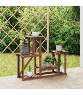 vidaXL Flower Stand 90x25x73.5 cm Solid Wood Fir — Colour: brown, Size: 90 x 25 x 73.5 cm