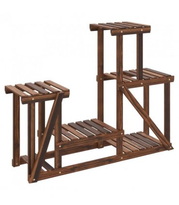 vidaXL Flower Stand 90x25x73.5 cm Solid Wood Fir — Colour: brown, Size: 90 x 25 x 73.5 cm