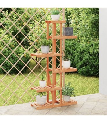 vidaXL Flower Stand 75x25x140.5 cm Solid Wood Fir — Colour: light brown, Size: 75 x 25 x 140.5 cm