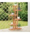 vidaXL Flower Stand 75x25x140.5 cm Solid Wood Fir — Colour: light brown, Size: 75 x 25 x 140.5 cm