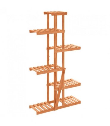 vidaXL Flower Stand 75x25x140.5 cm Solid Wood Fir — Colour: light brown, Size: 75 x 25 x 140.5 cm