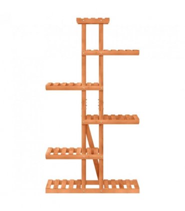 vidaXL Flower Stand 75x25x140.5 cm Solid Wood Fir — Colour: light brown, Size: 75 x 25 x 140.5 cm