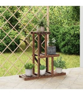 vidaXL Flower Stand 81x25x75.5 cm Solid Wood Fir — Colour: brown, Size: 81 x 25 x 75.5 cm