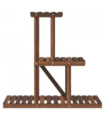 vidaXL Flower Stand 81x25x75.5 cm Solid Wood Fir — Colour: brown, Size: 81 x 25 x 75.5 cm