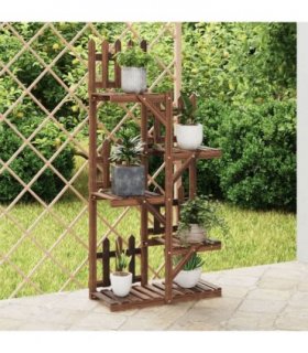 vidaXL Flower Stand 60x25x130 cm Solid Wood Fir — Colour: brown, Size: 60 x 25 x 130 cm