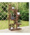 vidaXL Flower Stand 60x25x130 cm Solid Wood Fir — Colour: brown, Size: 60 x 25 x 130 cm