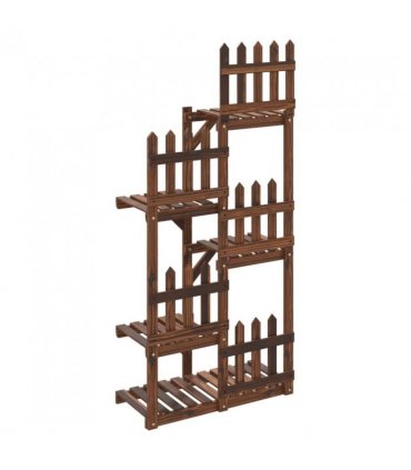 vidaXL Flower Stand 60x25x130 cm Solid Wood Fir — Colour: brown, Size: 60 x 25 x 130 cm
