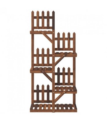 vidaXL Flower Stand 60x25x130 cm Solid Wood Fir — Colour: brown, Size: 60 x 25 x 130 cm