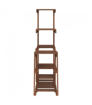vidaXL Flower Stand 95x25x96 cm Solid Wood Fir — Colour: brown, Size: 25 x 95 x 96 cm