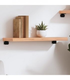vidaXL Wall Shelf Light Brown 60x20x4 cm Treated Solid Wood Oak — Size: 60 x 20 x 4 cm