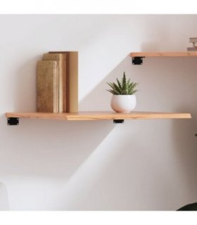 vidaXL Wall Shelf Light Brown 60x50x2 cm Treated Solid Wood Oak — Size: 60 x 50 x 2 cm