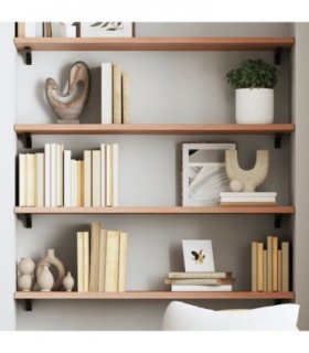 vidaXL Wall Shelf Light Brown 100x30x2 cm Treated Solid Wood Oak — Size: 100 x 30 x 2 cm