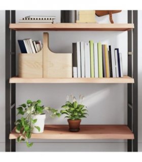 vidaXL Wall Shelf 100x40x(2-4) cm Untreated Solid Wood Oak — Colour: natural, Size: 100 x 40 x 4 cm