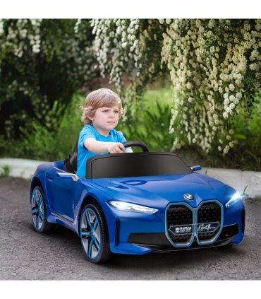 HOMCOM BMW i4 Licensed 12V Kids Electric Ride-On Car with Remote Control - Blue