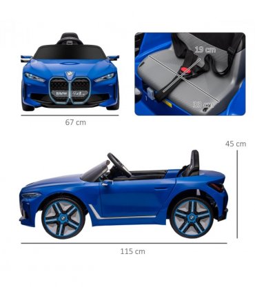 HOMCOM BMW i4 Licensed 12V Kids Electric Ride-On Car with Remote Control - Blue
