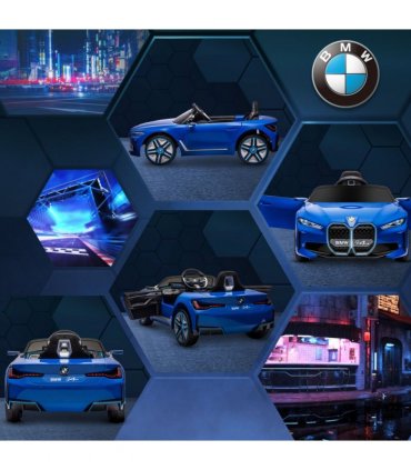HOMCOM BMW i4 Licensed 12V Kids Electric Ride-On Car with Remote Control - Blue