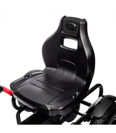HOMCOM Children Pedal Go Kart w/ Adjustable Seat, Inflatable Tyres - Black