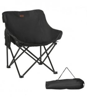 Camping Chair Fabric Black 61W x 54D x 66H cm Outsunny Folding Camping Chair