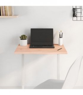 vidaXL Table Top 60x50x2 cm Untreated Solid Wood Oak — Colour: natural, Size: 60 x 50 x 2 cm