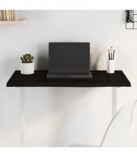 vidaXL Table Top Dark Brown 80x40x2 cm Treated Solid Wood Oak — Size: 80 x 40 x 2 cm
