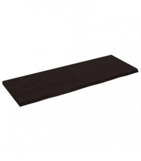 vidaXL Table Top Dark Brown 140x50x(2-4) cm Treated Solid Wood Oak — Size: 140 x 50 x 4 cm