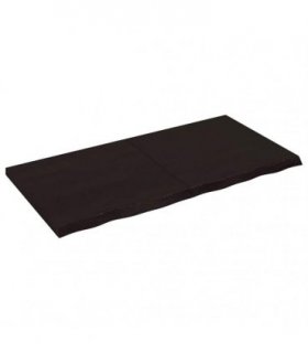 vidaXL Table Top Dark Brown 120x60x(2-4) cm Treated Solid Wood Oak — Size: 120 x 60 x 4 cm