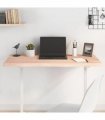 vidaXL Table Top 100x60x(2-4) cm Untreated Solid Wood Oak — Colour: natural, Size: 100 x 60 x 4 cm