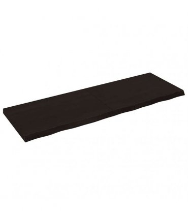 vidaXL Table Top Dark Brown 180x60x(2-6) cm Treated Solid Wood Oak — Size: 180 x 60 x 6 cm