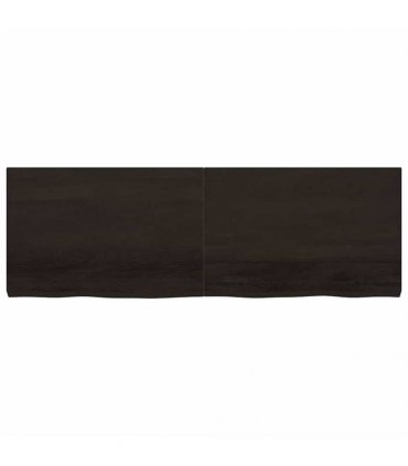 vidaXL Table Top Dark Brown 180x60x(2-6) cm Treated Solid Wood Oak — Size: 180 x 60 x 6 cm
