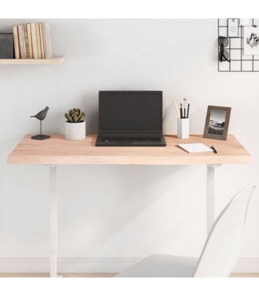 vidaXL Table Top 100x40x(2-4) cm Untreated Solid Wood Oak — Colour: natural, Size: 100 x 40 x 4 cm
