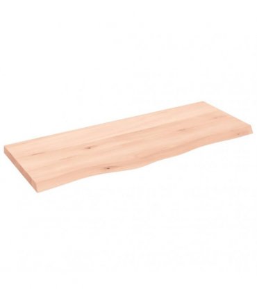 vidaXL Table Top 100x40x(2-4) cm Untreated Solid Wood Oak — Colour: natural, Size: 100 x 40 x 4 cm