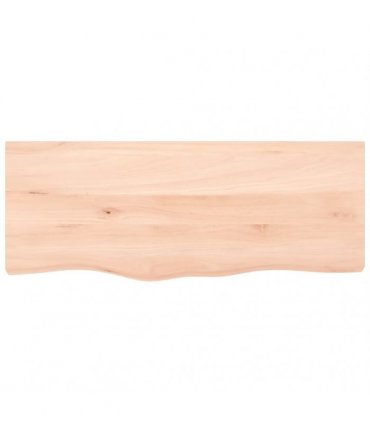 vidaXL Table Top 100x40x(2-4) cm Untreated Solid Wood Oak — Colour: natural, Size: 100 x 40 x 4 cm