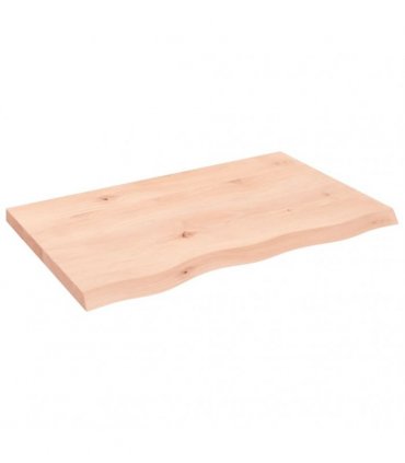 vidaXL Table Top 80x50x(2-4) cm Untreated Solid Wood Oak — Colour: natural, Size: 80 x 50 x 4 cm