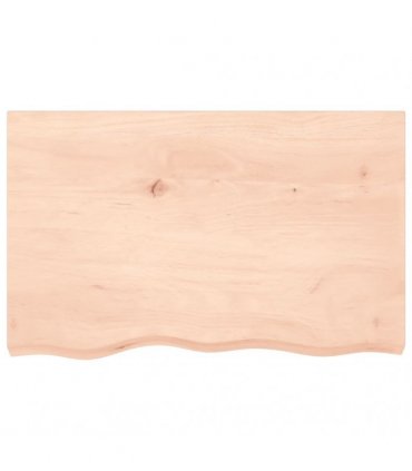 vidaXL Table Top 80x50x(2-4) cm Untreated Solid Wood Oak — Colour: natural, Size: 80 x 50 x 4 cm
