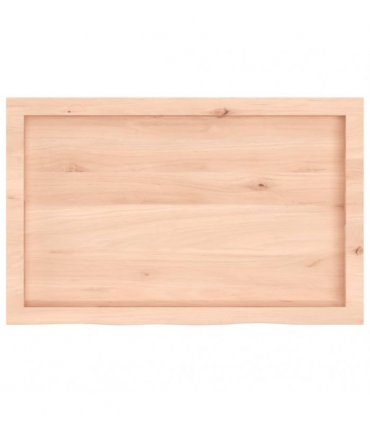 vidaXL Table Top 80x50x(2-4) cm Untreated Solid Wood Oak — Colour: natural, Size: 80 x 50 x 4 cm